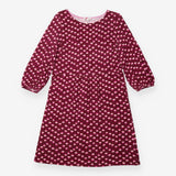 Jersey Dress Burgundy Pink Floral Print Knee Lengt