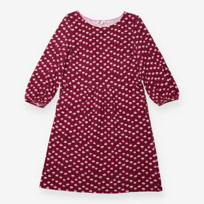 Jersey Dress Burgundy Pink Floral Print Knee Lengt