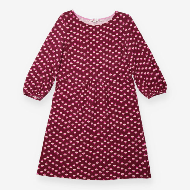 Jersey Dress Burgundy Pink Floral Print Knee Lengt