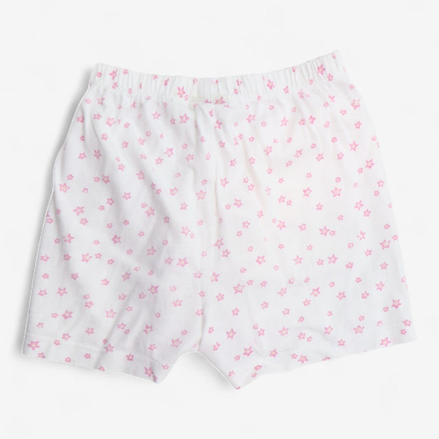 Shortie pyjamas white with pink stars