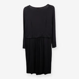 Black Maternity Breastfeeding Midi Dress Long Slee