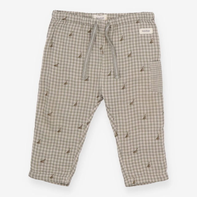 Trousers Green Check with Dinosaur Appliques