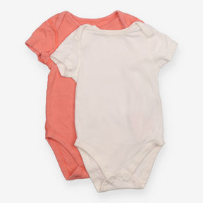 Bodysuit white pink 2 Pack