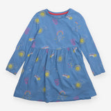 Dress LS jersey blue weather