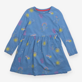 Dress LS jersey blue weather