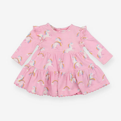 Dress Jersey Pink Rainbow Unicorns