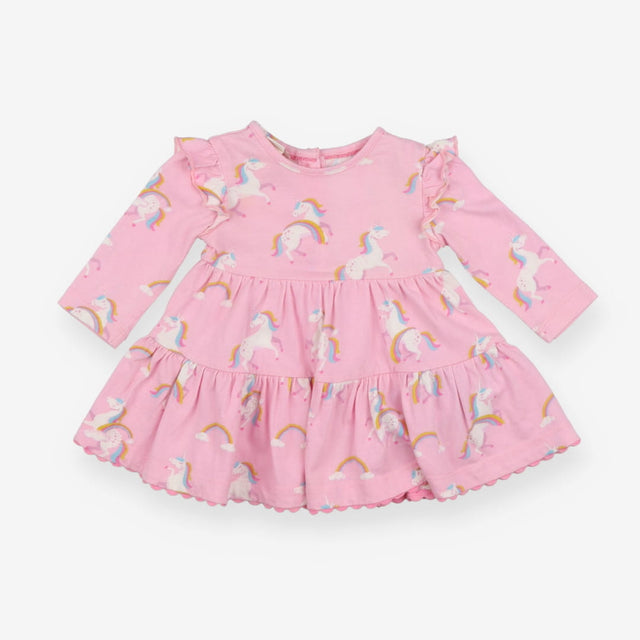 Dress Jersey Pink Rainbow Unicorns