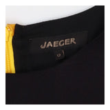 Jaeger Black A‑Line Dress with Yellow Back Zip