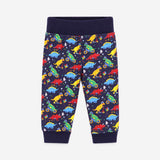 Joggers navy dinosaurs on scooters