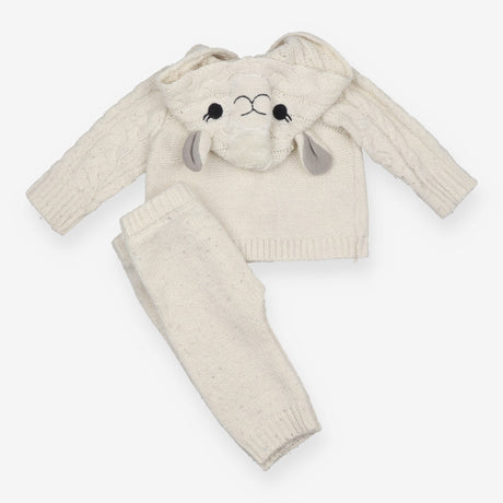 Outfit Cardigan and Leggings Knit White Llama