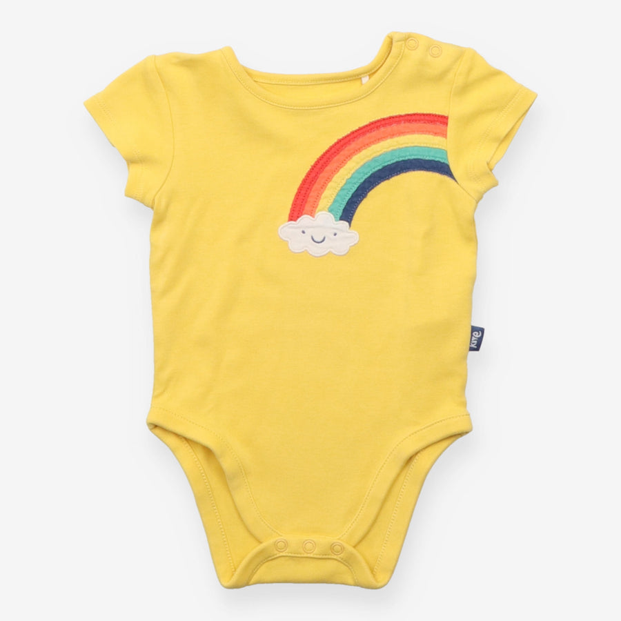 Yellow bodysuit happy rainbow