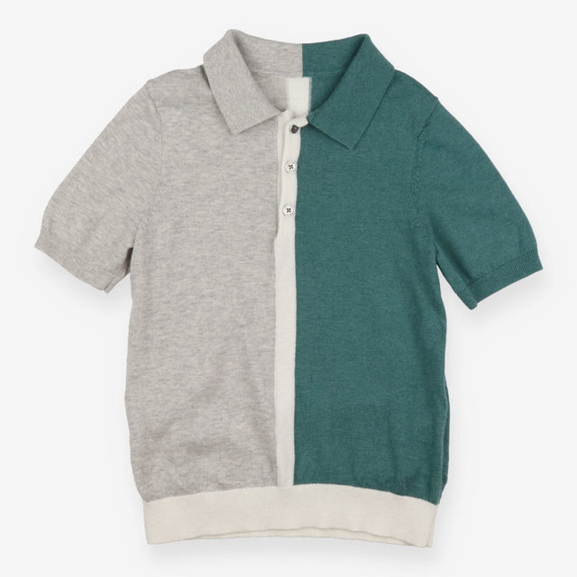 Grey & Green Collared T-shirt