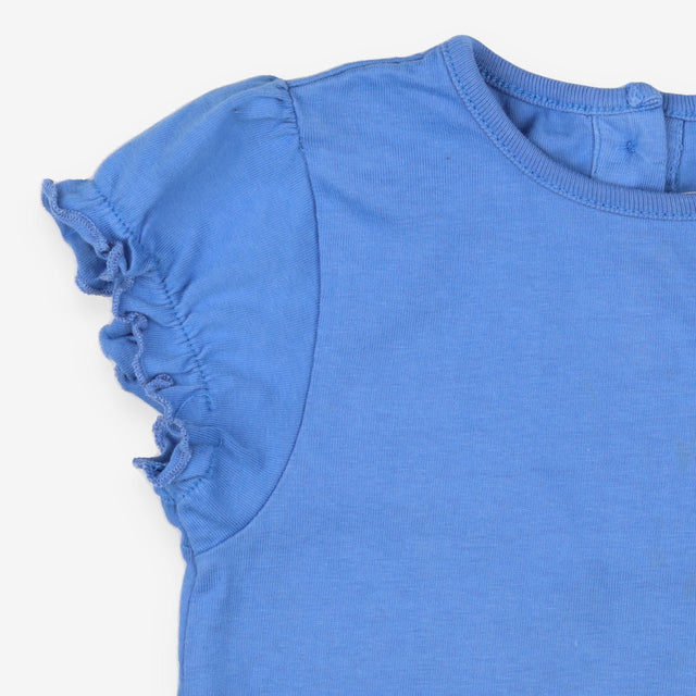 Blue T-shirt Frill Sleeves