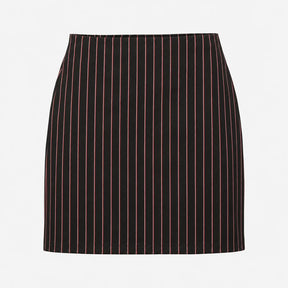Skirt Pinstripe Stretch Pull On Pencil Black
