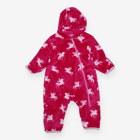 Fleece Snugglesuit Pink with Unicorns