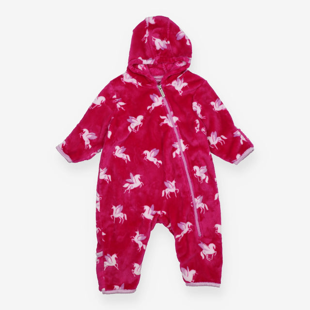 Fleece Snugglesuit Pink with Unicorns