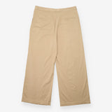 Wide Leg Trousers Tan Pleat Front Lyocell Blend