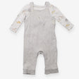 Outfit grey stripe dungarees LS bodysuit jungle an