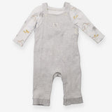Outfit grey stripe dungarees LS bodysuit jungle an