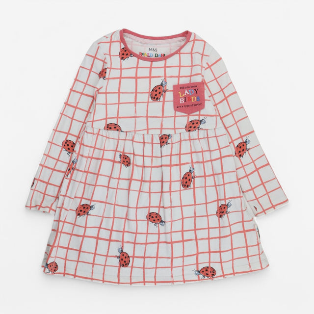 Dress long sleeve ladybirds