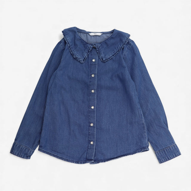 Shirt long sleeves denim collared