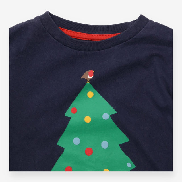 Navy Christmas Chickens Long Sleeve