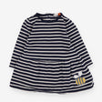 Navy striped jersey dress with bee