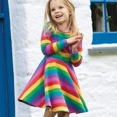 Sofia skater dress foxglove rainbow