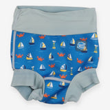 Swim nappy blue boats crabs grey edging