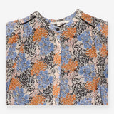 Second Female Orange Blue Floral Long Sleeve Midi 