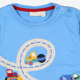T-Shirt Blue Vehicles On Road Long Sleeve