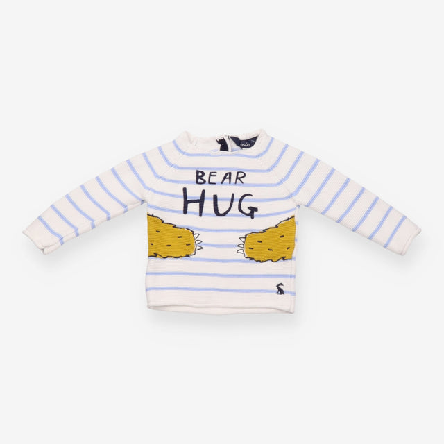 Blue and White Bear Hug Sweater