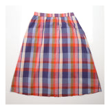 Skirt Pebble Drop Check Seersucker Cotton Midi