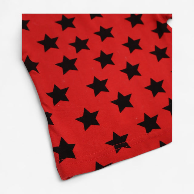T-shirt Long Sleeve Red and Black Stars