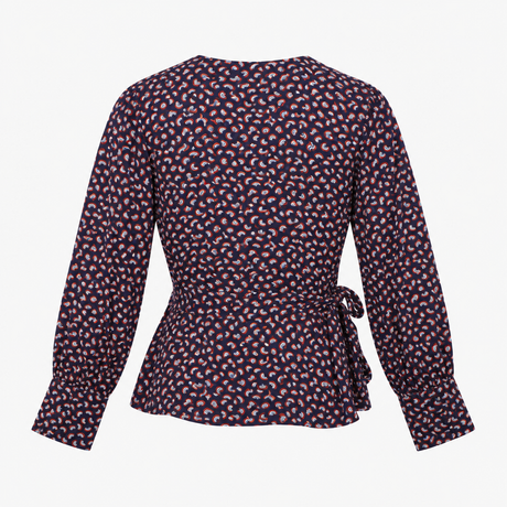 Rainbow Wrap Top Navy Long Sleeve