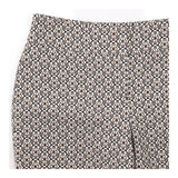 Geometric Jacquard Slim Leg Trousers Black White