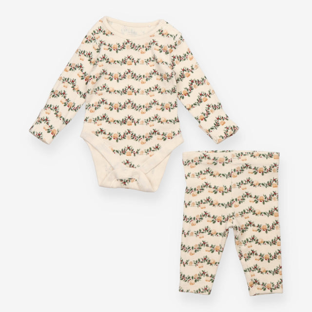 Bodysuit and Leggings Gingerbread House & Holly