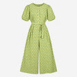 Green Yellow Sunburst Print Lyocell Linen Blend To