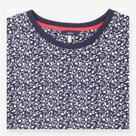 Dress Navy Ditsy Leaf Print Crew Neck 3/4 Sleeve