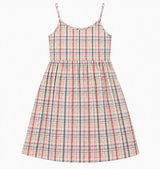 Cream Check Strappy Cami Midi Dress