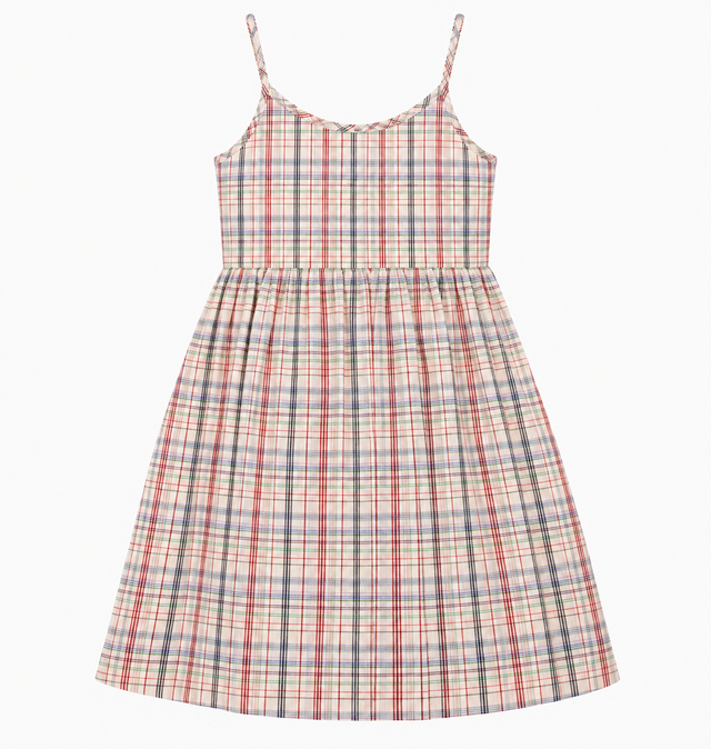 Cream Check Strappy Cami Midi Dress