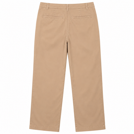 Trousers Beige Cotton Pleated Chino