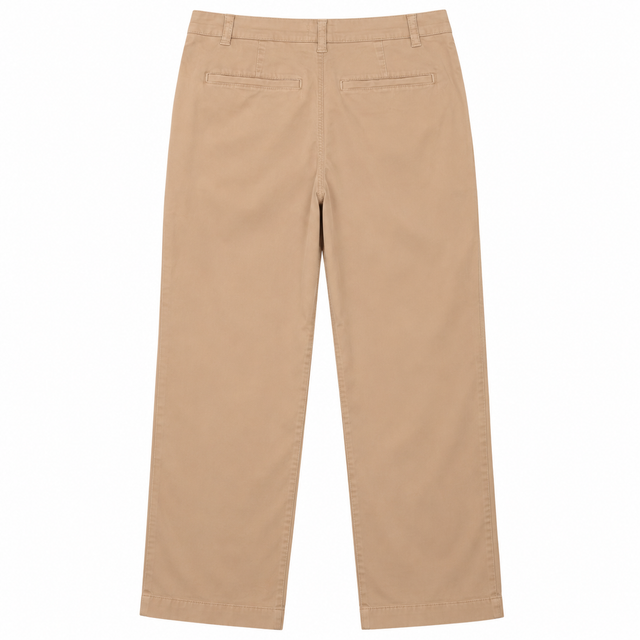 Trousers Beige Cotton Pleated Chino