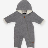 Pramsuit grey woven cream fleece lined