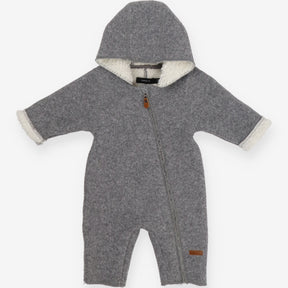 Pramsuit grey woven cream fleece lined