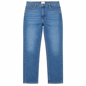 Jeans Blue Denim Straight Leg Five Pocket
