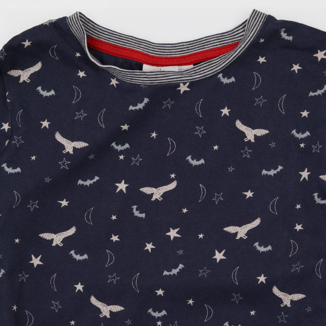 Pyjamas navy blue stars owls bats stripe cuffs