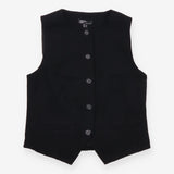 Black Tailored Button Front Waistcoat