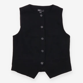 Black Tailored Button Front Waistcoat