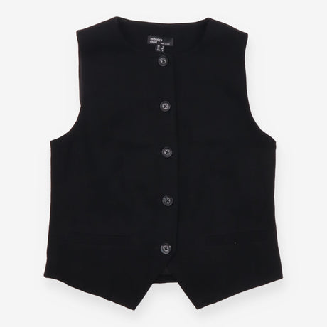 Black Tailored Button Front Waistcoat